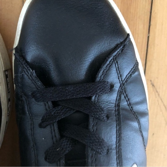 VINTAGE Fila Faux Leather Black Low Top Sneakers Size 7 - Picture 8 of 10